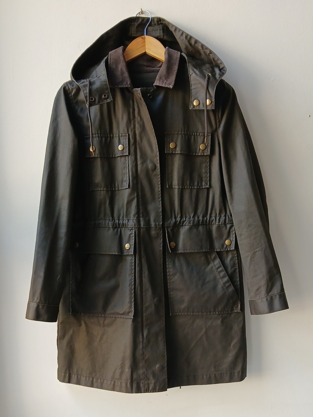 J. Crew Hooded Long Field Jacket Waxed Women's XS - Picture 6 of 6
